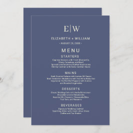 Elegant Simple Future Dusk mit Monogram Wedding Menükarte