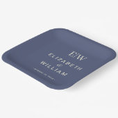 Elegant Simple Future Dusk mit Monogram Wedding Pappteller (Gewinkelt)