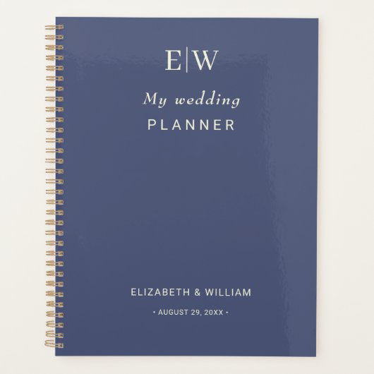 Elegant Simple Future Dusk mit Monogram Wedding Planer (Vorderseite)