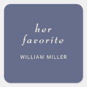 Elegant Simple Future Dusk mit Monogram Wedding Quadratischer Aufkleber (Vorderseite)