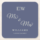 Elegant Simple Future Dusk mit Monogram Wedding Rechteckiger Pappuntersetzer (Vorderseite)