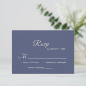 Elegant Simple Future Dusk mit Monogram Wedding RSVP Karte (Stehend Vorderseite)