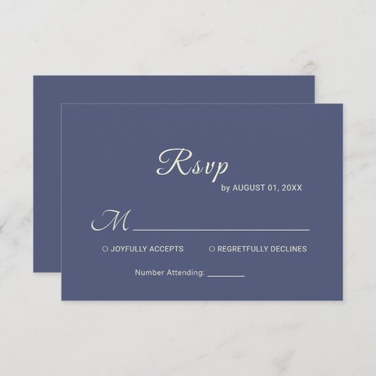Elegant Simple Future Dusk mit Monogram Wedding RSVP Karte (Vorne/Hinten)