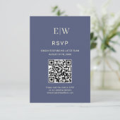 Elegant Simple Future Dusk mit Monogram Wedding RSVP Karte (Stehend Vorderseite)