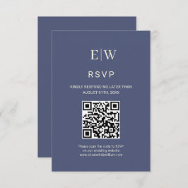 Elegant Simple Future Dusk mit Monogram Wedding RSVP Karte