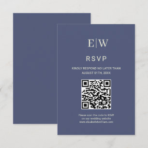 Elegant Simple Future Dusk mit Monogram Wedding RSVP Karte