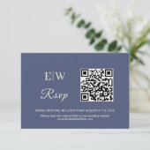 Elegant Simple Future Dusk mit Monogram Wedding RSVP Karte (Stehend Vorderseite)