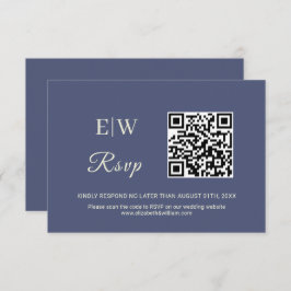 Elegant Simple Future Dusk mit Monogram Wedding RSVP Karte