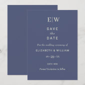 Elegant Simple Future Dusk mit Monogram Wedding Save The Date (Vorne/Hinten)