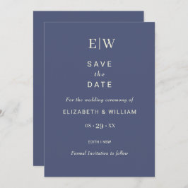 Elegant Simple Future Dusk mit Monogram Wedding Save The Date