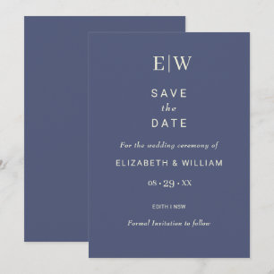 Elegant Simple Future Dusk mit Monogram Wedding Save The Date