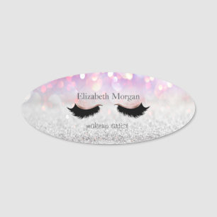 Elegant Simple Glitzer Bokeh Imitate Lashes Namensschild