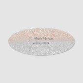 Elegant Simple Glitzer Bokeh Ombre Namensschild (Vorderseite)