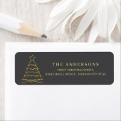 Elegant Simple Gold Christmas Tree Return Address (Insitu)