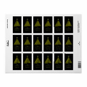 Elegant Simple Gold Christmas Tree Return Address Adressaufkleber (Vorne)