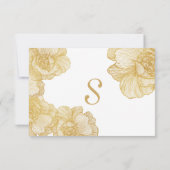 Elegant Simple Gold Floral Save the Data Date (Rückseite)