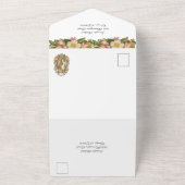 Elegant Simple Gold Katholic Floral Wedding All I All In One Einladung (Außenbereich)