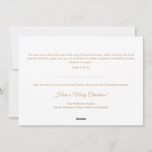 Elegant Simple Gold Nativity Religiöse Weihnachten (Rückseite)