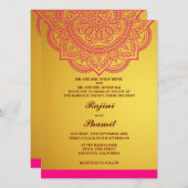 Elegant simple Gold Paisley Indian Hindu Einladung (Vorne/Hinten)