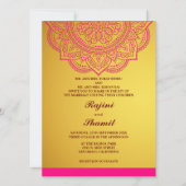 Elegant simple Gold Paisley Indian Hindu Einladung (Vorderseite)