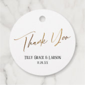 Elegant Simple Gold Typografy Vielen Dank Geschenkanhänger (Rückseite)