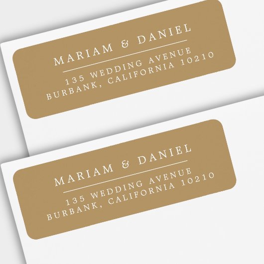 Elegant Simple Gold Wedding Return Address