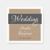 Elegant Simple Gray Beige Script Wedding Serviette (Vorderseite)