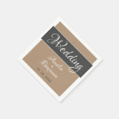 Elegant Simple Gray Beige Script Wedding Serviette (Ecke)