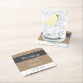 Elegant Simple Gray Beige Script Wedding  Untersetzer (Vor Ort)