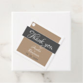 Elegant Simple Gray Beige Script Wedding Vielen Da Geschenkanhänger (Beispiel)