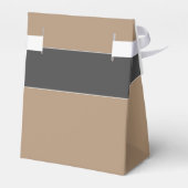 Elegant Simple Gray Beige Script Wedding Vielen Da Geschenkschachtel (Rückseite)