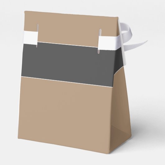 Elegant Simple Gray Beige Script Wedding Vielen Da Geschenkschachtel (Rückseite)