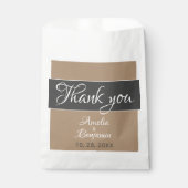 Elegant Simple Gray Beige Script Wedding Vielen Da Geschenktütchen (Vorderseite)