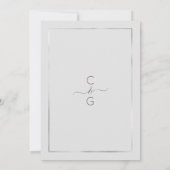 Elegant Simple Gray Silver Geo Border Wedding Einladung (Rückseite)