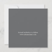 Elegant Simple Gray Typografy Save The Date (Rückseite)