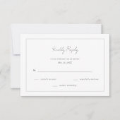 Elegant Simple Gray Wedding RSVP Karte (Vorderseite)
