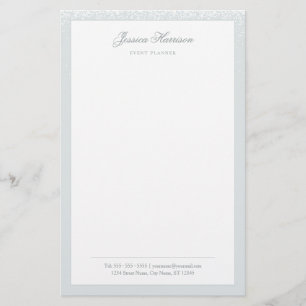 Elegant Simple Gray White Confetti Beruflich Briefpapier