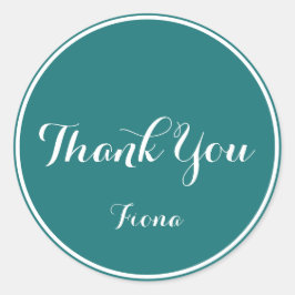 Elegant & Simple Green and White Vielen Dank Runder Aufkleber