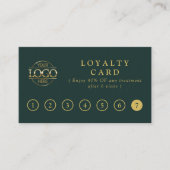 Elegant Simple Green & Gold Customer Rewards Treuekarte (Vorderseite)