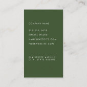 Elegant Simple Green Visitenkarte (Rückseite)