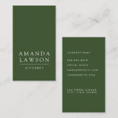Elegant Simple Green Visitenkarte (Vorne/Hinten)
