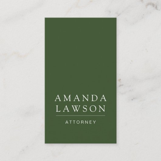 Elegant Simple Green Visitenkarte (Vorderseite)