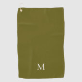 Elegant Simple Green White Monogram Golfhandtuch (Vorderseite)