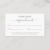 Elegant Simple Greenery Beauty Salon Terminkarte (Rückseite)