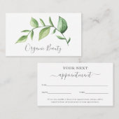Elegant Simple Greenery Beauty Salon Terminkarte (Vorne/Hinten)