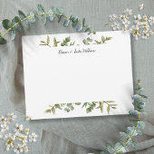 Elegant Simple Greenery Personalisiert Mitteilungskarte