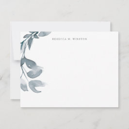 Elegant Simple Greenery Personalisiert Stationery Mitteilungskarte