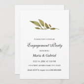 Elegant Simple. Grüne Blätter - Partei für Engagem Einladung (Vorne/Hinten)