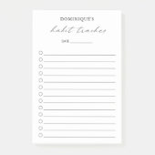 Elegant Simple Habit Tracker Modern Post-it Klebezettel (Vorderseite)