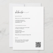 Elegant Simple Handwriting All in One Wedding Einladung (Rückseite)